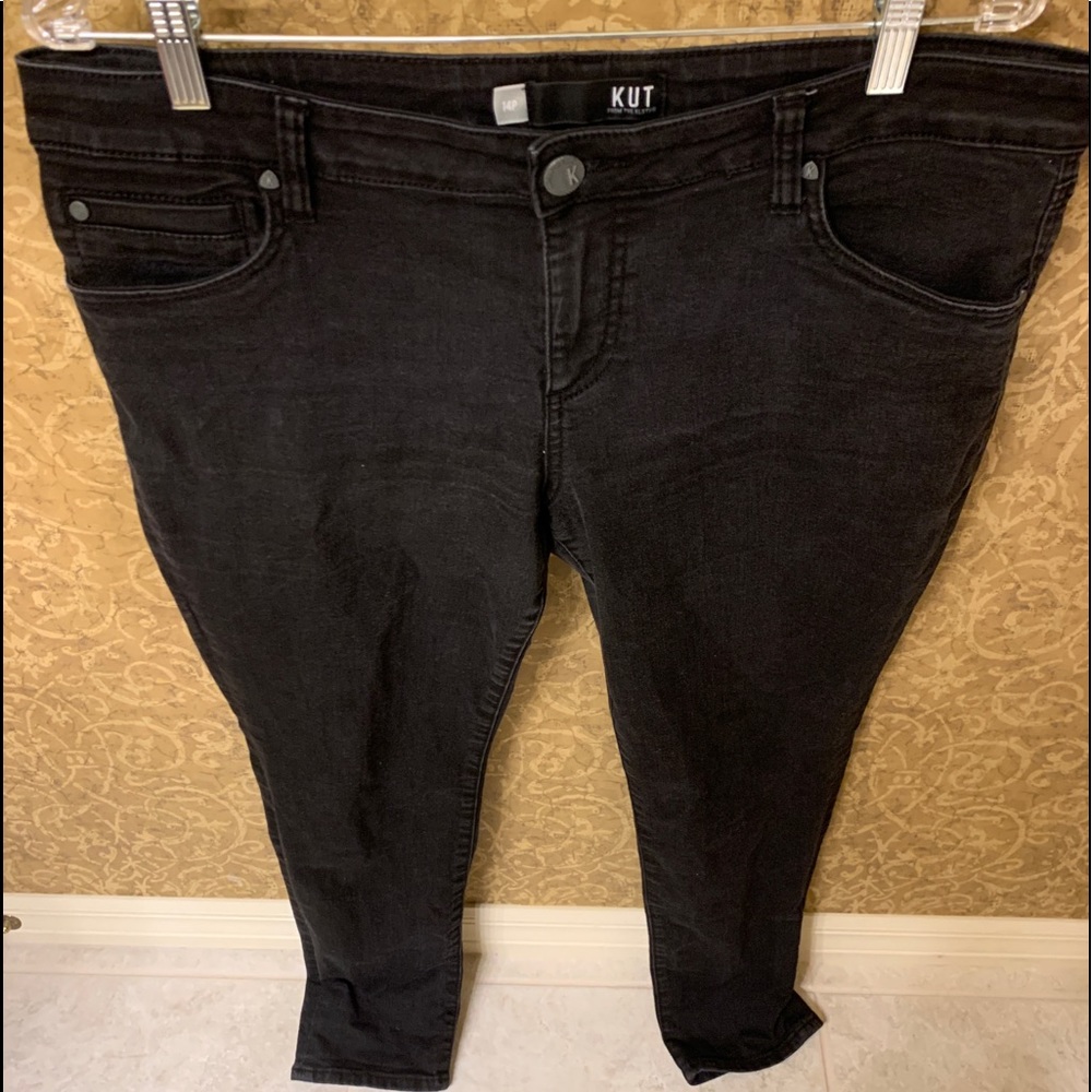 Kut from the Kloth Black Skinny Jeans Size 14P